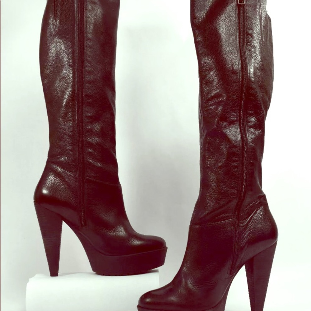 Black Leather knee boots